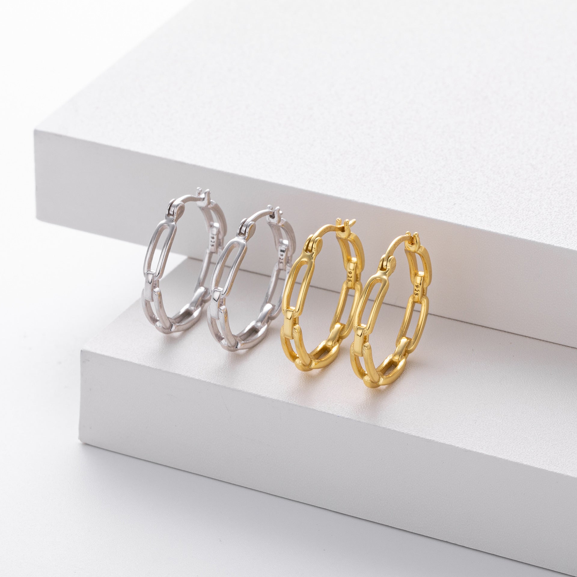 Damen Ohrhänger im modernen Kettendesign aus 925 Sterlingsilber Shop Nory
