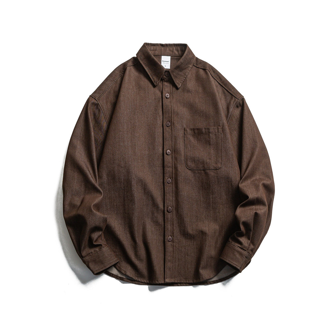 Herren Boxy Hemdjacke aus robustem Twill mit abgerundetem Saum Shop Nory