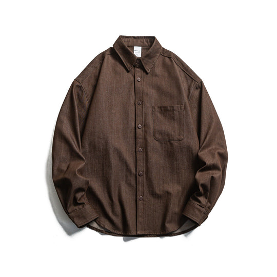 Herren Boxy Hemdjacke aus robustem Twill mit abgerundetem Saum Shop Nory