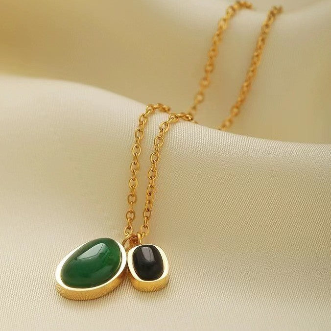 Damen Dual Pendant Statement Halskette Shop Nory