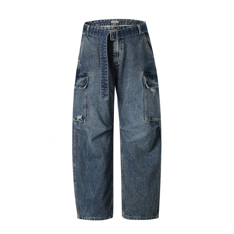 Damen Cargo-Jeans mit hohem Bund, weitem Relaxed-Fit und abnehmbarem Denim-Gürtel Shop Nory