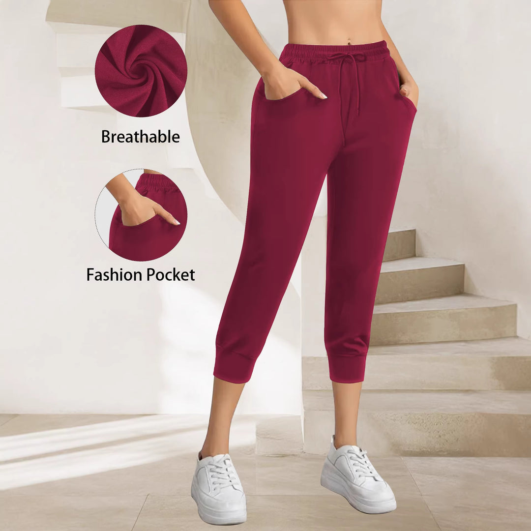 Damen Atmungsaktive Ankle-Joggerhose mit Kordelzug und Eingrifftaschen Shopy Nory