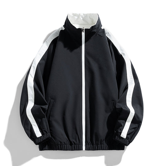 Damen Leichte Oversize-Trainingsjacke mit Stehkragen, Kontraststreifen und elastischem Saum Shop Nory