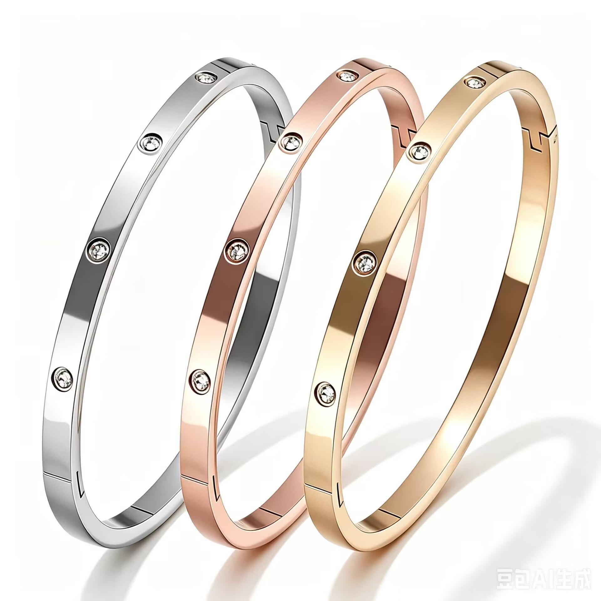 Damen Armreif aus hochwertigem Edelstahl mit funkelnden Zirkonia Shop Nory