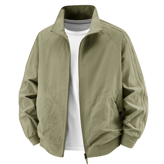 Herren Leichte Utility‑Bomberjacke mit hohem Stehkragen und großen Rundtaschen Shop Nory