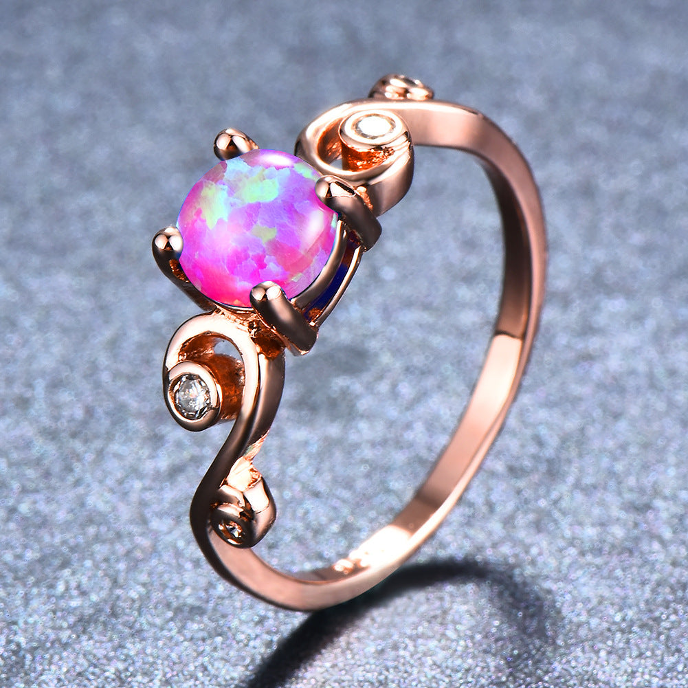 Damen Ring mit funkelndem Opal und eleganten Zirkonia-Akzenten Shop Nory