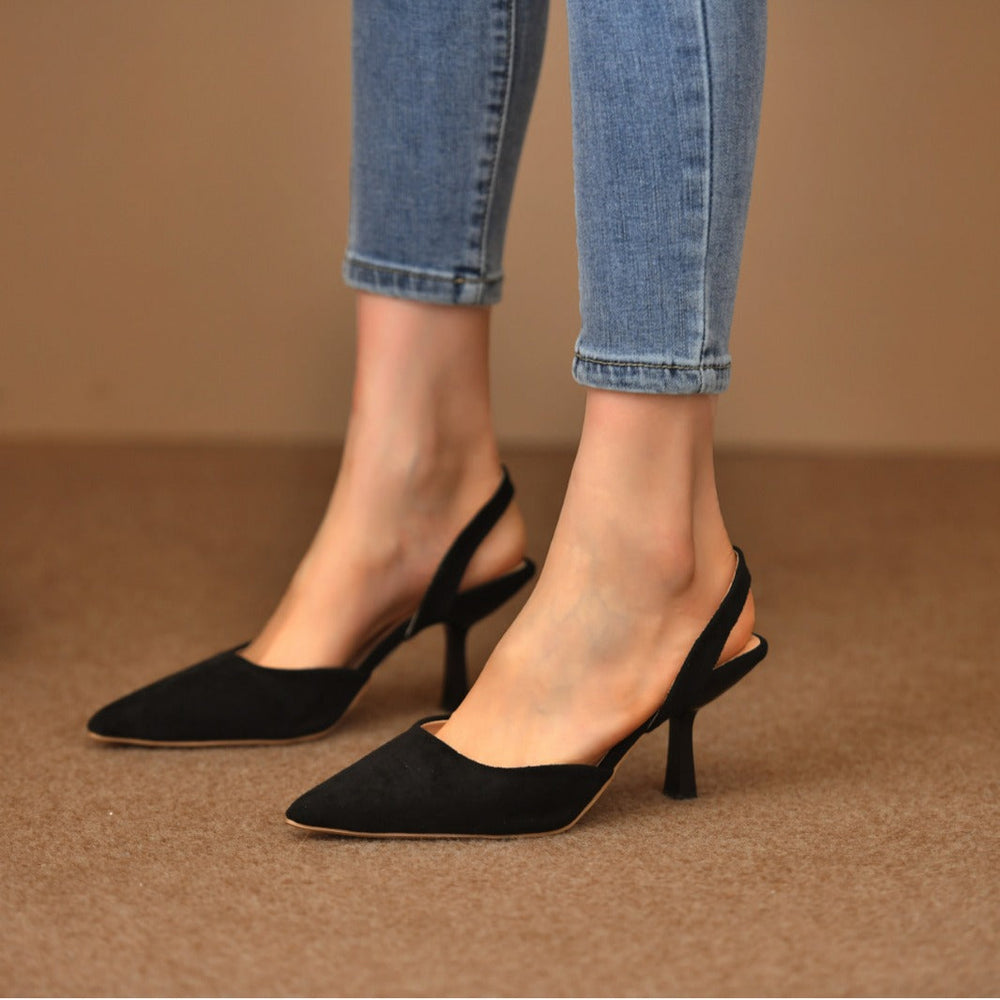 Damen Slingback-Pumps mit spitzem Zehenbereich und rutschfester Sohle