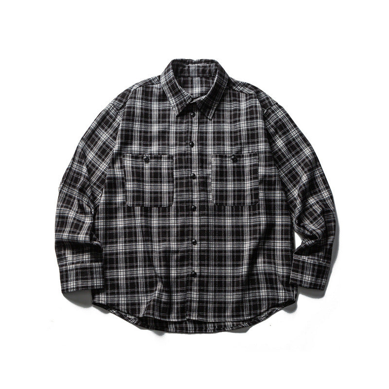 Herren Boxy-Karo-Workshirt aus weichem Flanell mit Doppelbrusttaschen Shop Nory