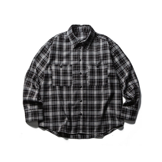 Herren Boxy-Karo-Workshirt aus weichem Flanell mit Doppelbrusttaschen Shop Nory
