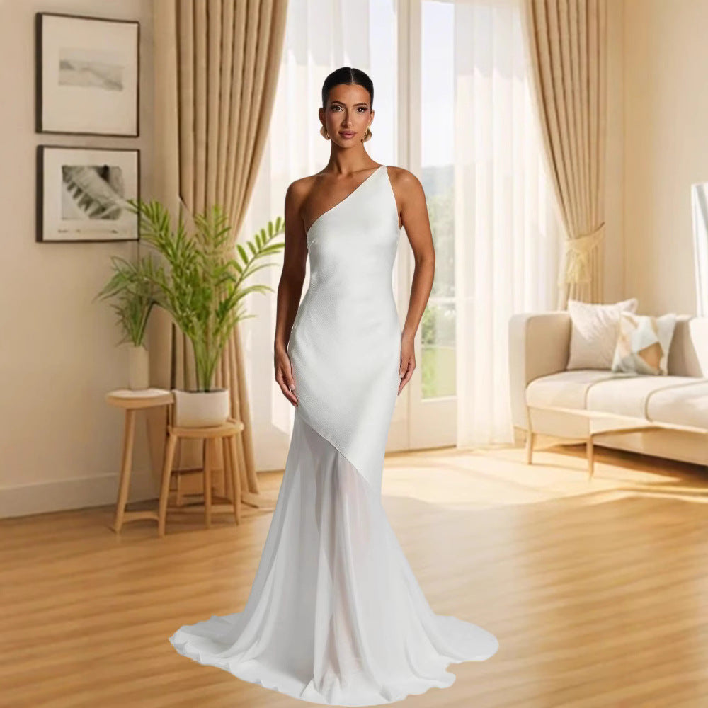 Damen asymmetrisches Abendkleid