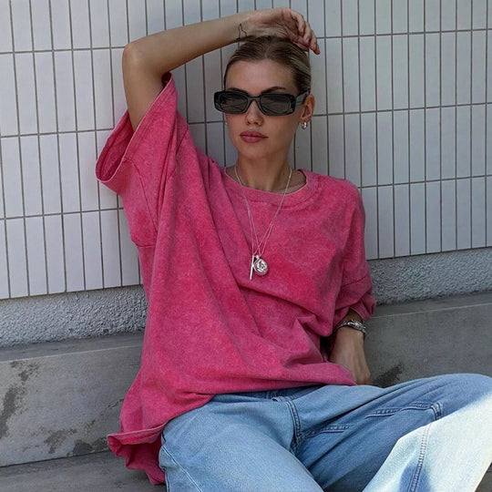 Damen Oversized T-Shirt aus hochwertiger Baumwolle