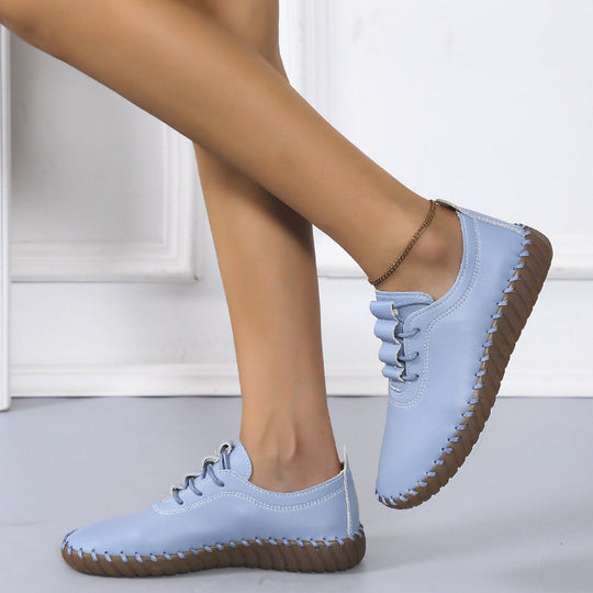 Damen handgenähter Komfort-Sneaker mit elastischer Schnürung und profilierter Kautschuksohle Shop Nory