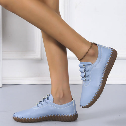 Damen handgenähter Komfort-Sneaker mit elastischer Schnürung und profilierter Kautschuksohle Shop Nory