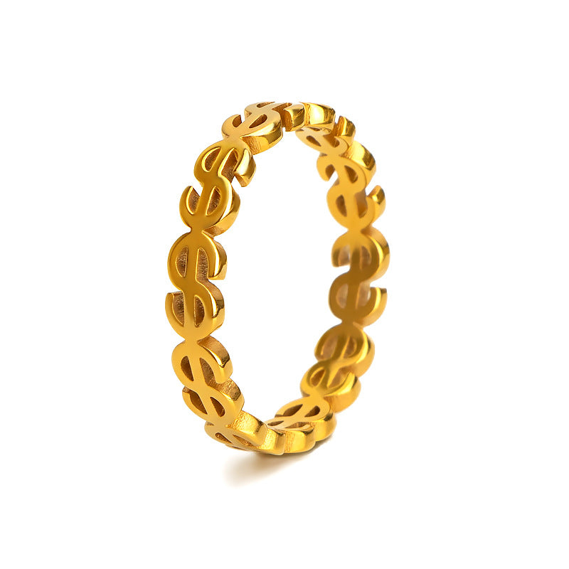 Damen Ring mit modernem Dollarzeichen-Design Shop Nory