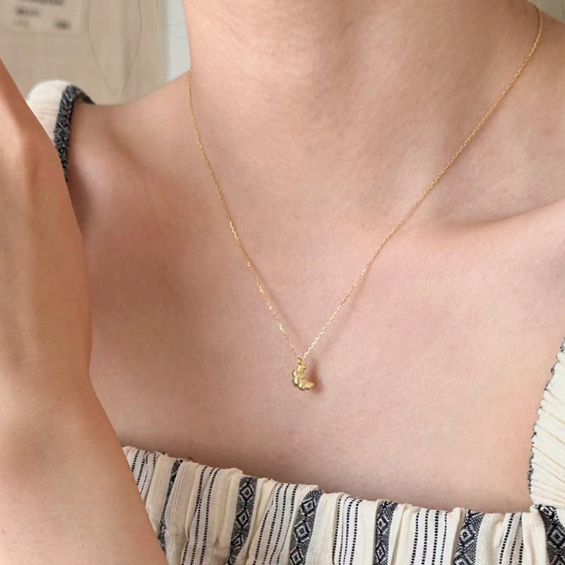 Damen filigrane Halskette mit kunstvollem Muschelanhänger Shop Nory
