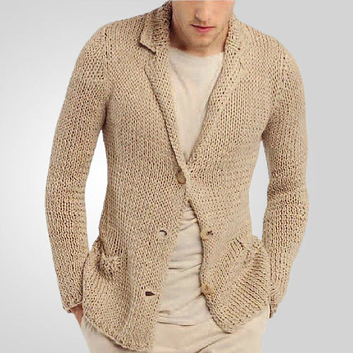Herren Strickblazer mit natürlichem, rustikalem Design und praktischen Taschen