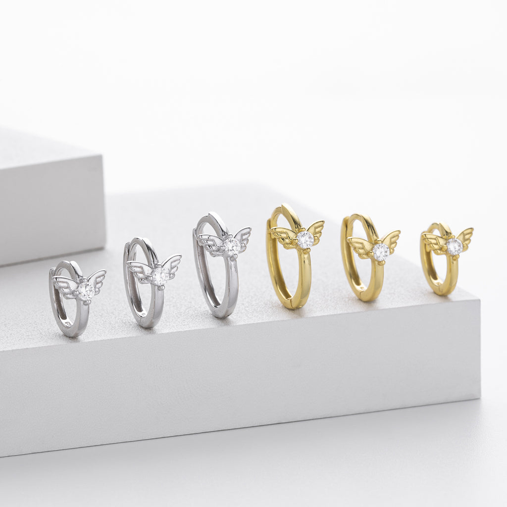 Damen Ohrhänger mit stilvollem Flügel-Design aus 925 Sterling Silber und funkelndem Zirkon Shop Nory