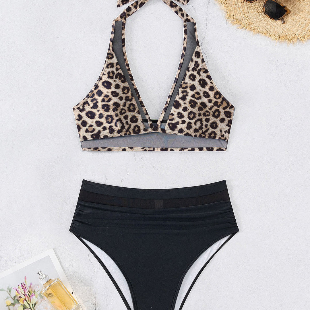 Damen Hochtaillierter Bikini mit transparenten Einsätzen und raffiniertem Schnitt