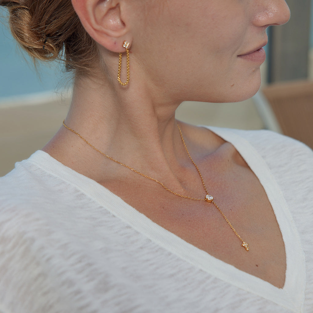 Damen Halskette mit funkelndem Sternanhänger aus hypoallergenem Edelstahl Shop Nory