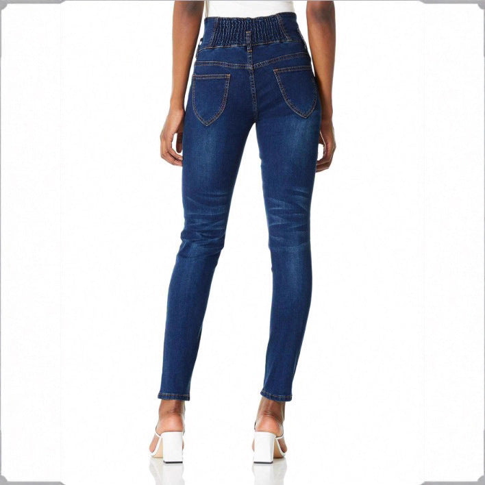 Damen Hochtaillierte Slim-Fit Sculpting-Skinny-Jeanshose mit V-Form Bund und Push-up-Effekt Shop Nory
