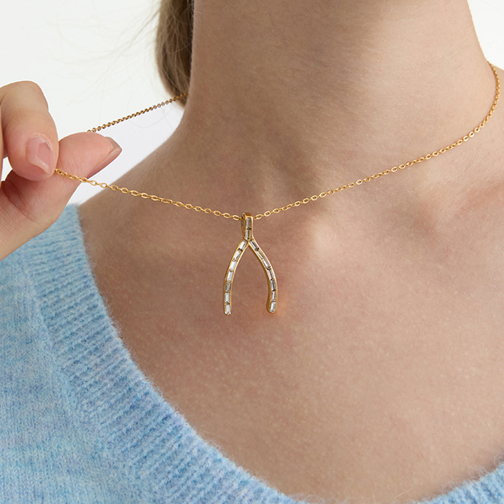 Damen Halskette mit elegantem Y-Motiv und verlängerbarem Design Shop Nory