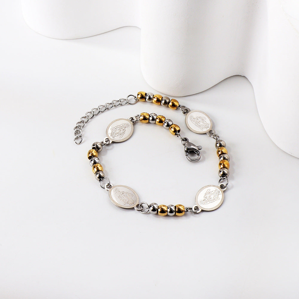 Damen elegante Armband mit antiallergischen Perlen und einzigartigem Anhänger Shop Nory