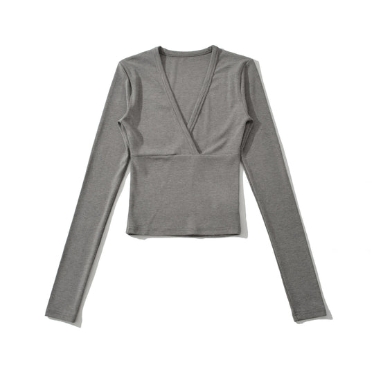 Damen Wickelshirt mit V-Ausschnitt und taillierter Teilungsnaht Shop Nory