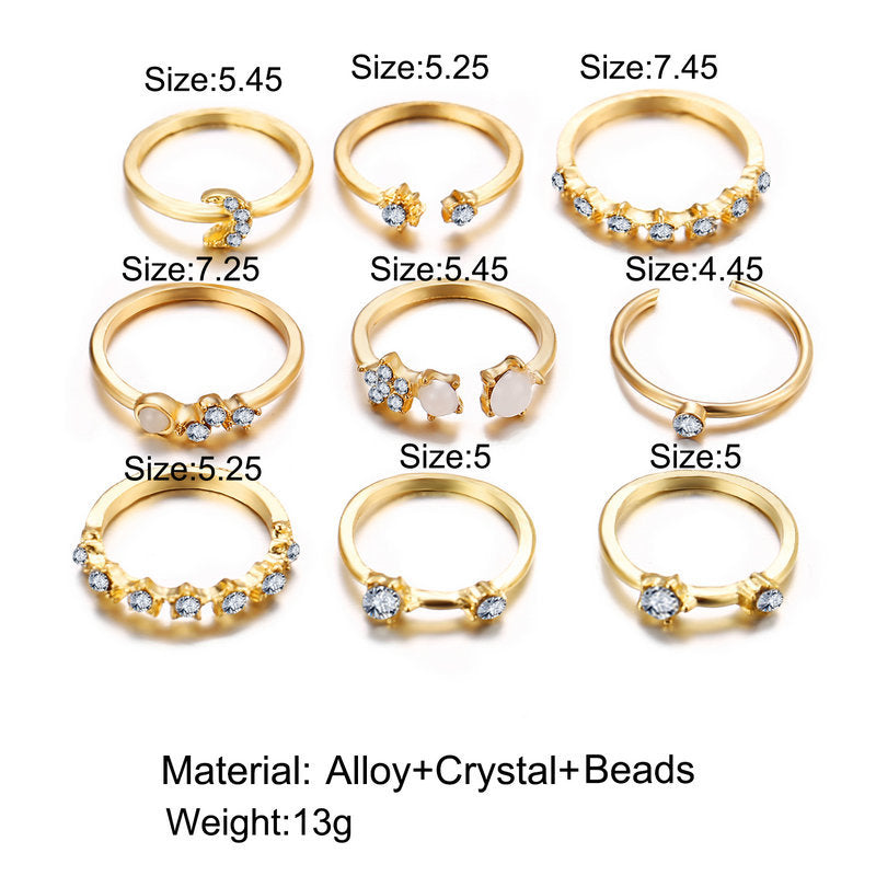 Damen Ring-Set mit funkelnden Elementen und filigranen Designs Shop Nory