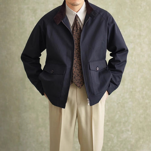 Herren Harrington-Jacke mit Cordkragen und aufgesetzten Pattentaschen Shop Nory