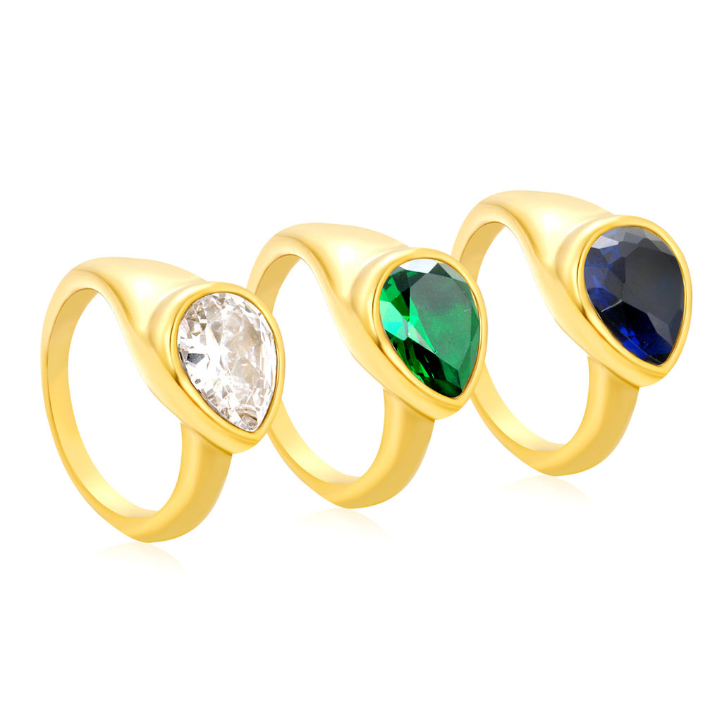 Damen Ring mit elegantem, funkelndem Kristall und hochwertiger Goldoberfläche Shop Nory