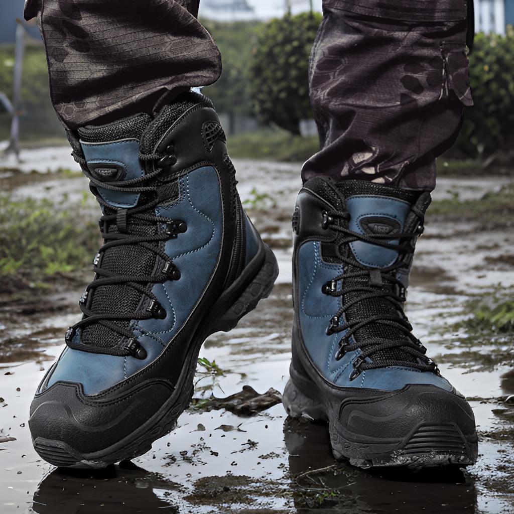 Herren wasserdichte Trekkingstiefel mit verstärktem Knöchelschutz und rutschfester Sohle