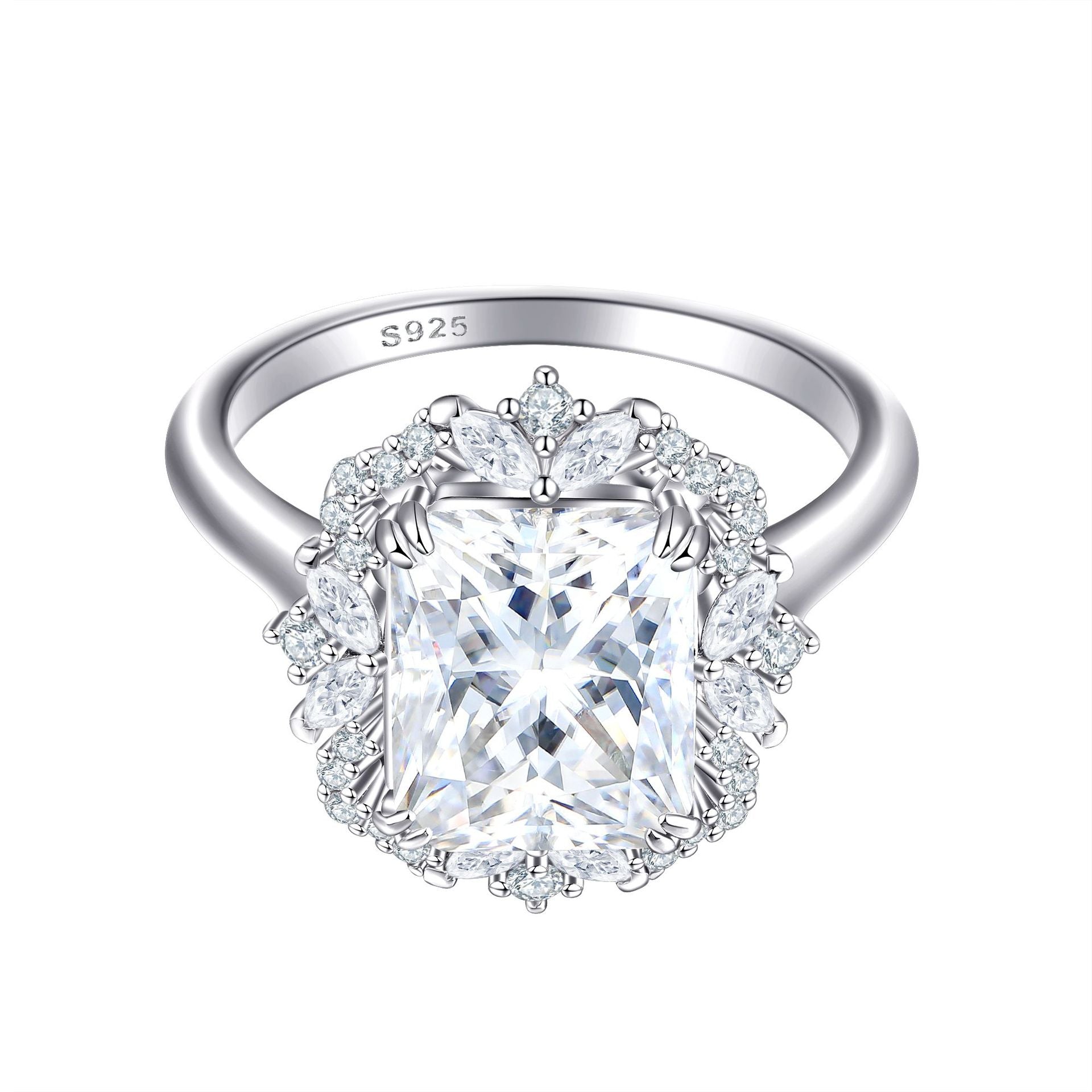Damen Verlobungsring mit funkelndem Kristallbesatz und eleganter Zirkonia-Fassung Shop Nory
