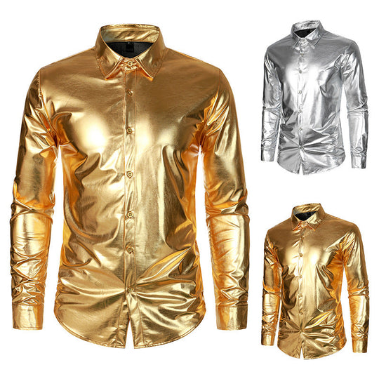 Herren Metallic Hemd