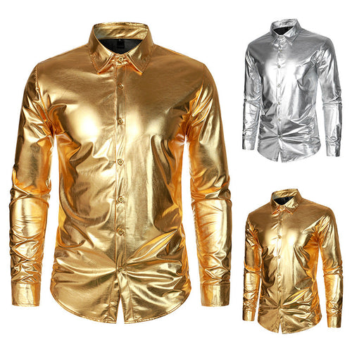 Herren Metallic Hemd