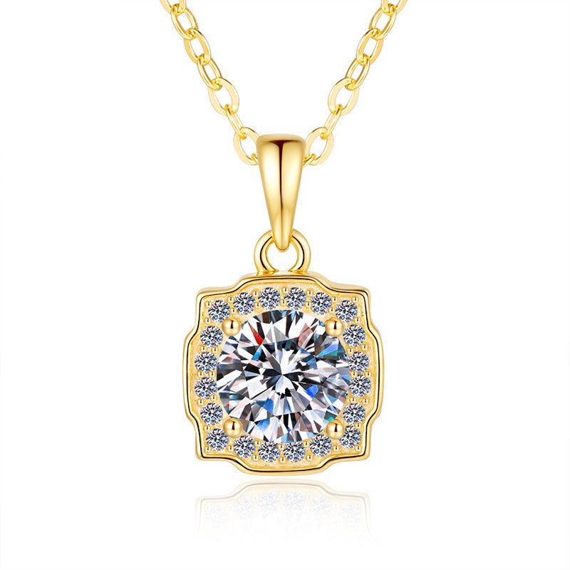 Damen elegante Halskette mit funkelndem Zirkonia-Anhänger Shop Nory
