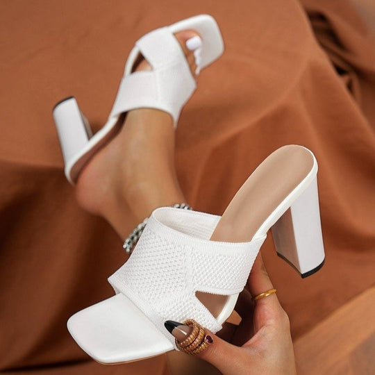 Damen Mules mit atmungsaktivem Netzdesign und bequemer Blockabsatzsohle