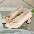 Damen Elegante Ballerinas mit glänzendem Obermaterial und schicker Schleifenverzierung