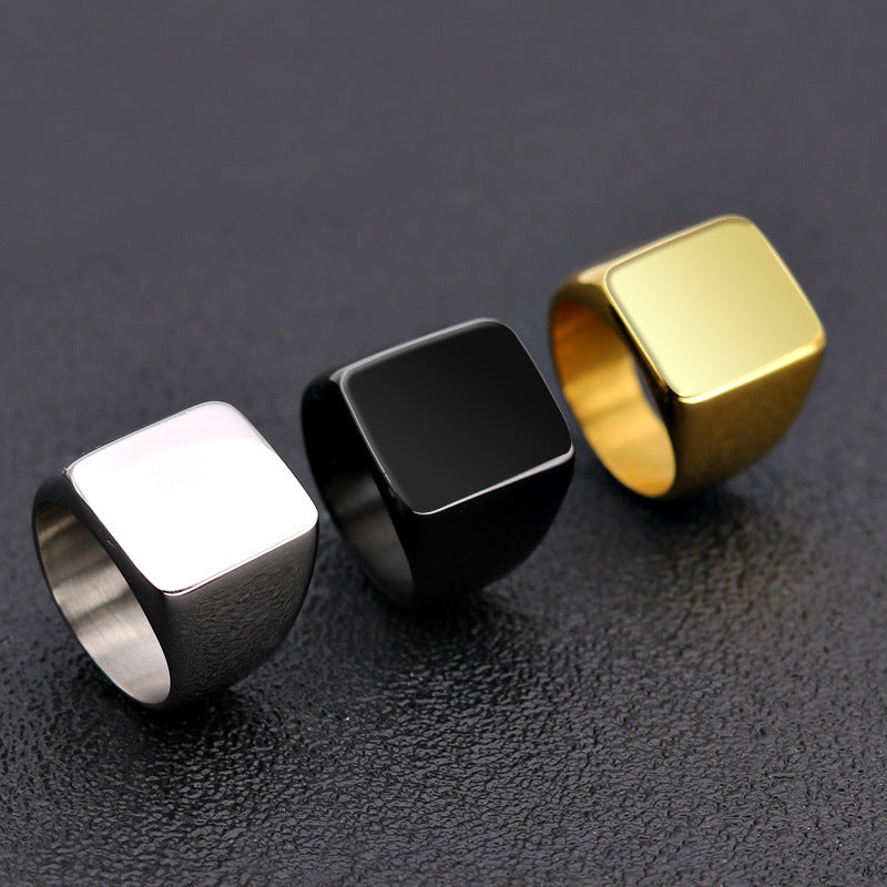 Damen Hochwertiger Goldring mit quadratischem Design Shop Nory