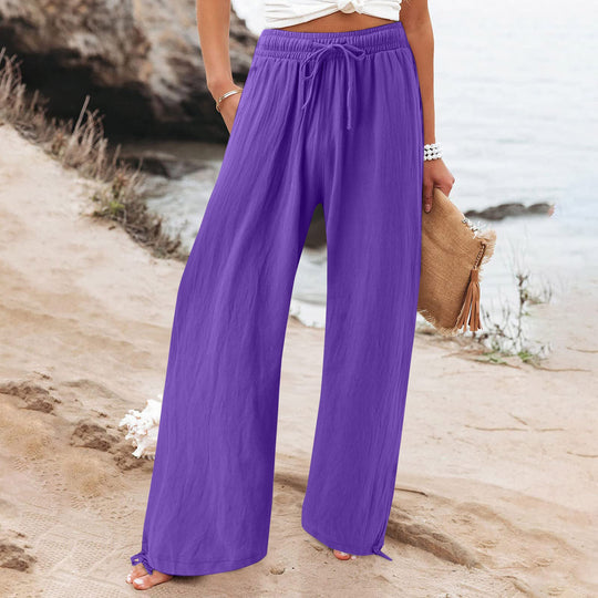 Damen Weite hose mit elastischem Bund und praktischen Taschen