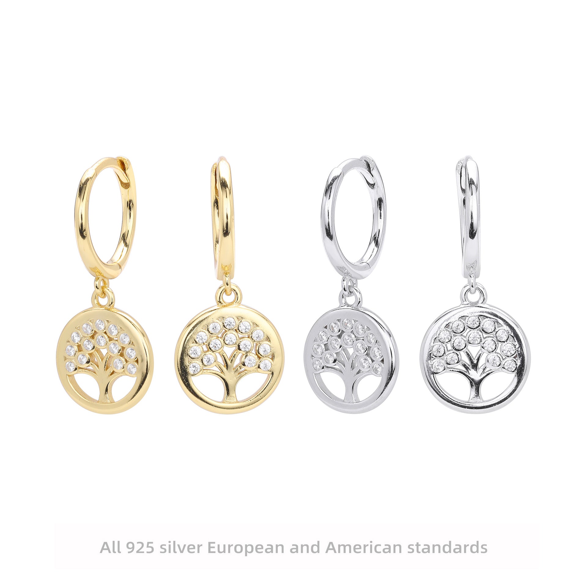 Damen Ohrhänger im stilvollen Baumdesign aus 925 Sterling Silber Shop Nory