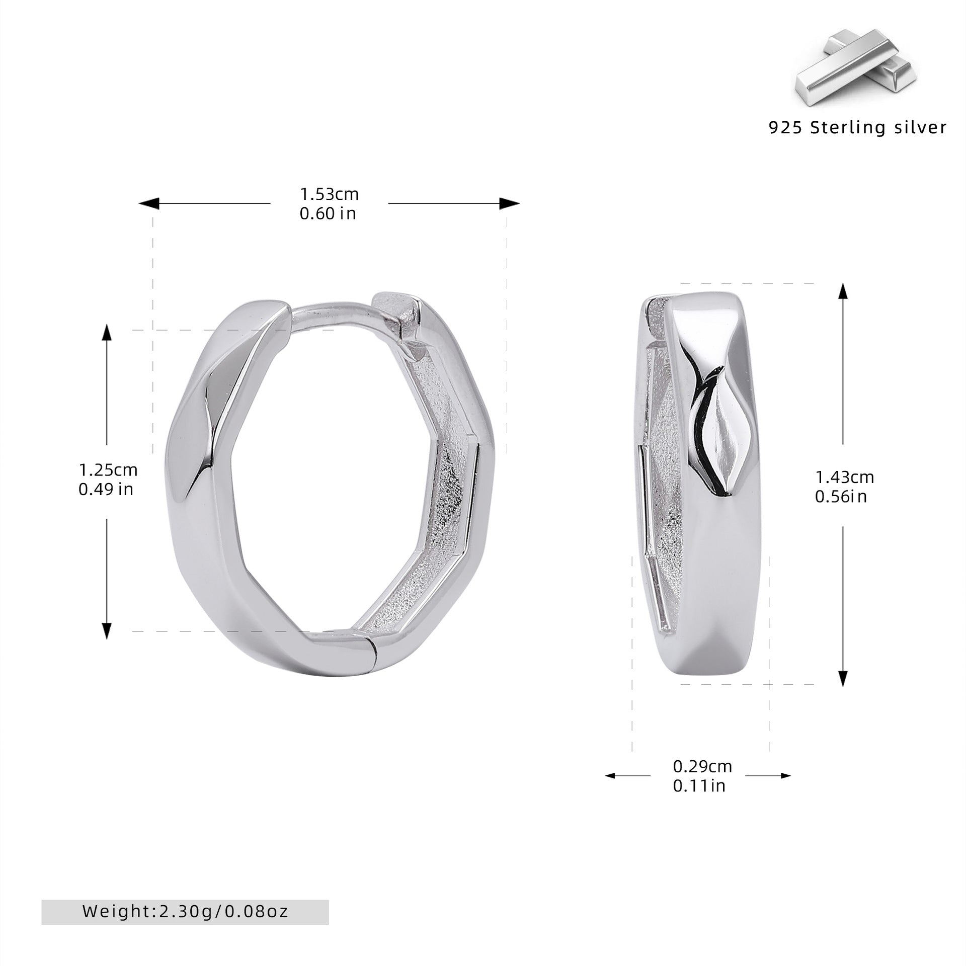 Damen geometrische Creolen mit modernem Design Shop Nory