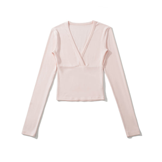 Damen Wickelshirt mit V-Ausschnitt und taillierter Teilungsnaht Shop Nory