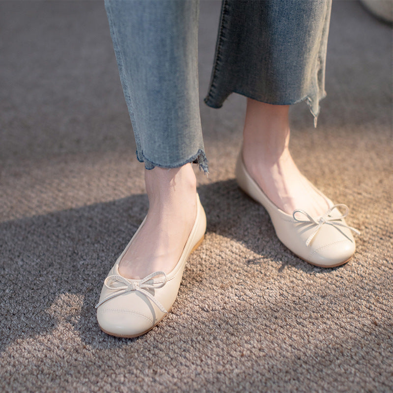 Damen Ballerinas mit dekorativem Schleifenakzent und rutschfester Sohle