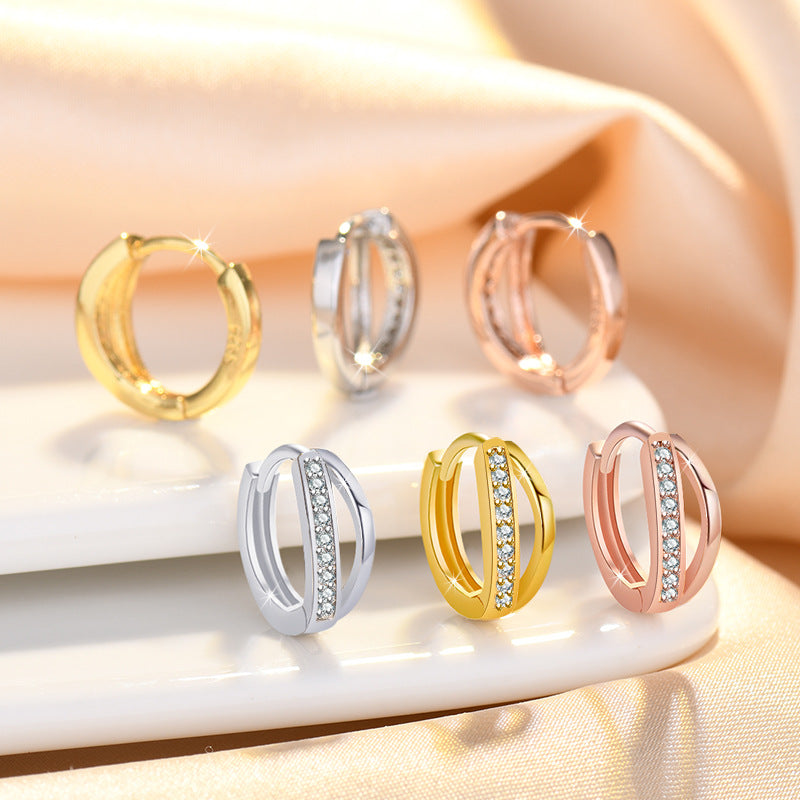 Damen funkelnde Creolen mit elegantem Design und Kristallbesatz Shop Nory