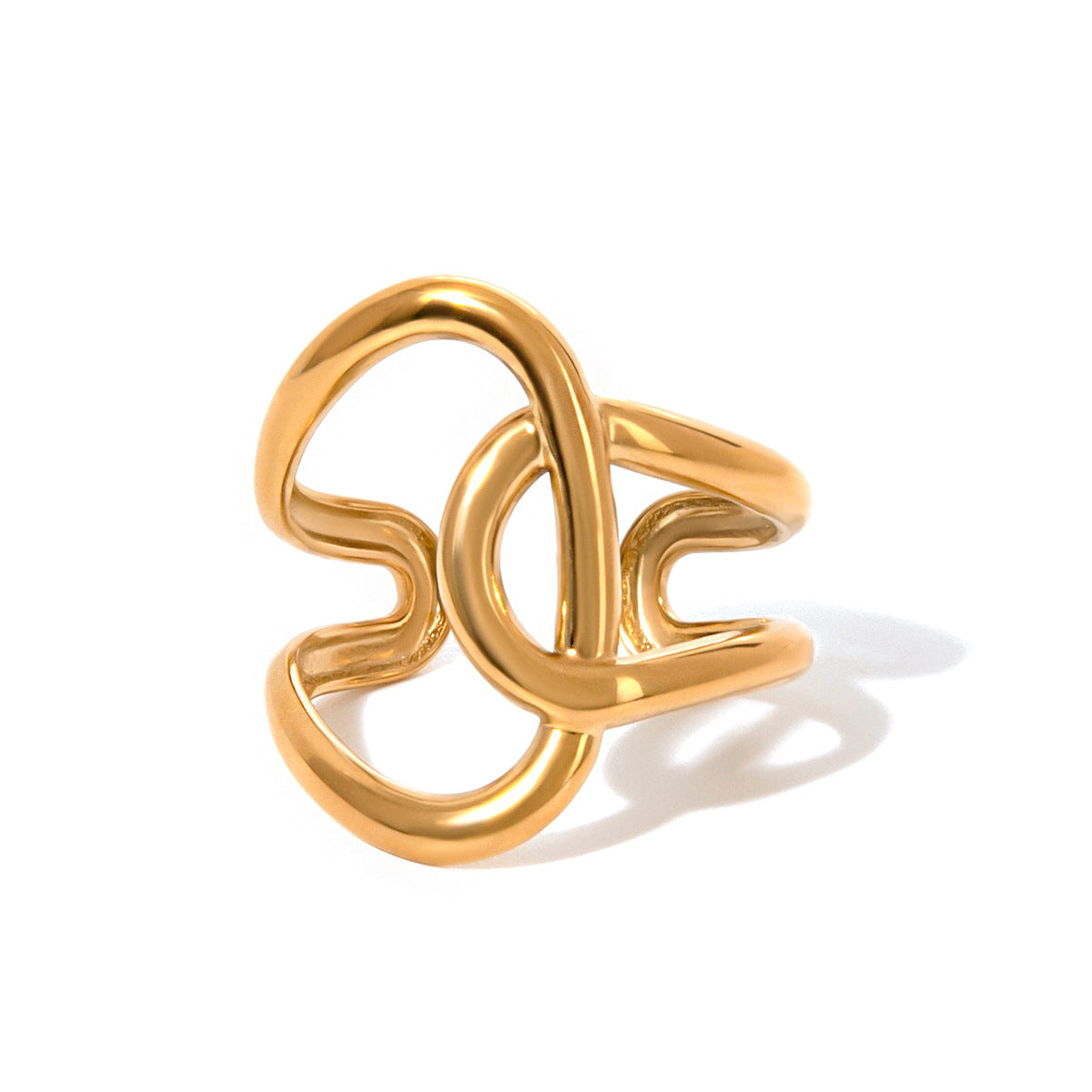 Damen Offener Ring mit modernem Design aus hypoallergenem Edelstahl Shop Nory