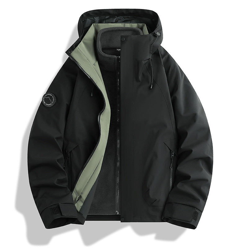 Herren wasserdichte Softshelljacke mit Kapuze und Fleece-Innenfutter Shop Nory