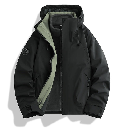 Herren wasserdichte Softshelljacke mit Kapuze und Fleece-Innenfutter Shop Nory