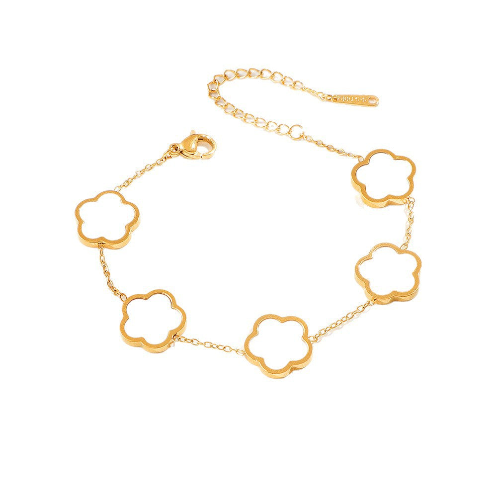 Frauen Blütenmotiv Goldkette Armband Shop Nory