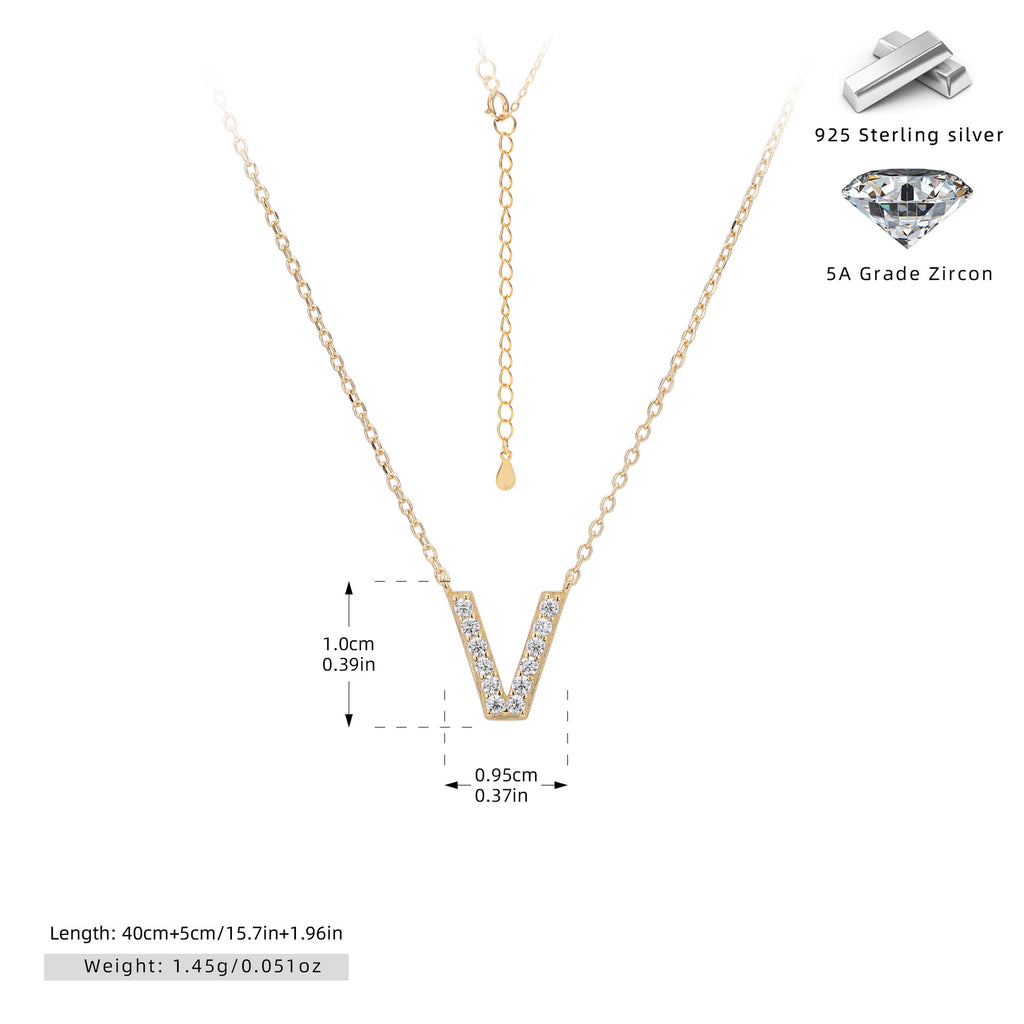 Damen Halskette mit Z-Anhänger und funkelnden Zirkonia Shop Nory
