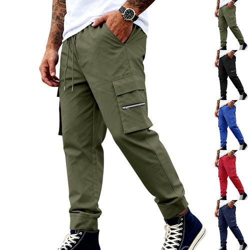 Herren Cargojogger mit elastischem Bund, Kordelzug und Reißverschlusstaschen Shop Nory